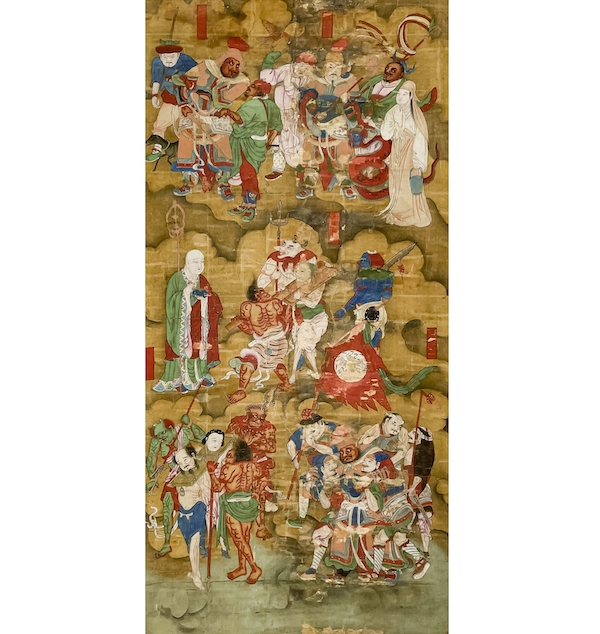 Chinese painting depicting the Buddhist judgements of hell, estimated at $5,000-$8,000