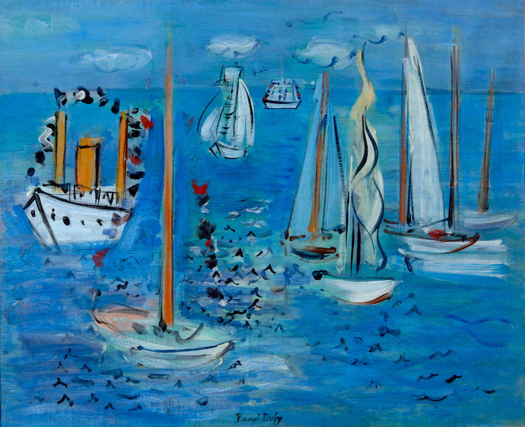 Raoul Dufy, ‘Bunting-Decked Boats,’ circa 1946. Oil on canvas, 50 by 61cm. © ADAGP. Image courtesy of Manifesto Expo