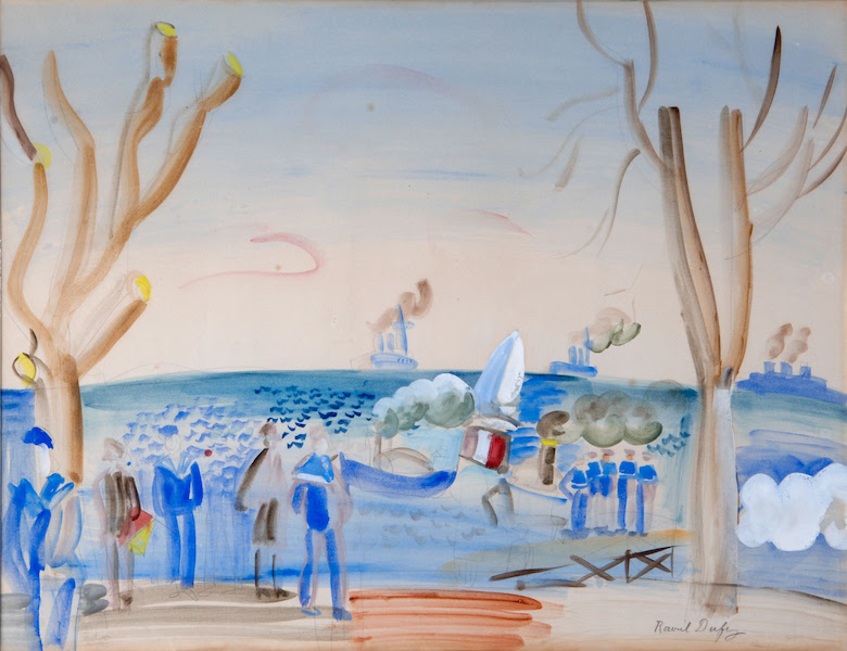Raoul Dufy, ‘The Sailors on the Coast,’ 1925. Gouache and watercolor, 48 by 64cm © ADAGP. Image courtesy of Manifesto Expo