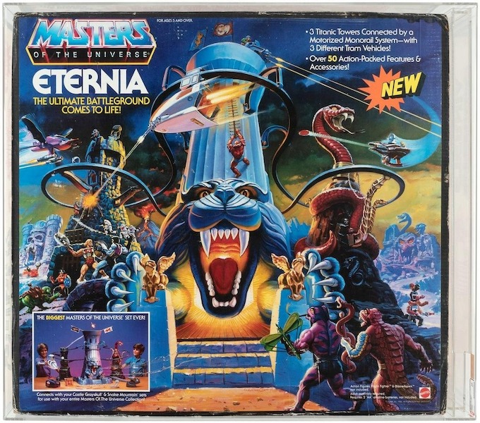 This Masters of the Universe Eternia Series 5 playset from 1986 attained $13,369 including the buyer’s premium in March 2023. Image courtesy of Hake’s Auctions and LiveAuctioneers.
