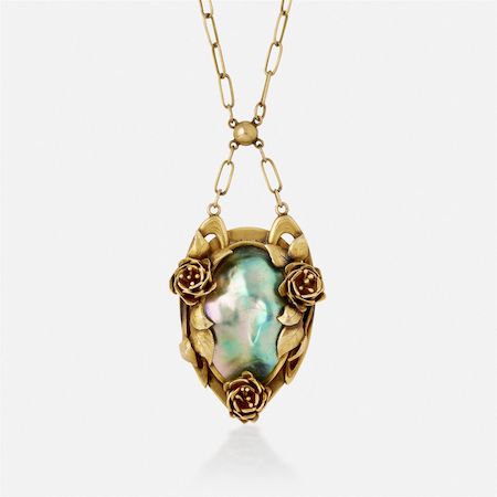 Kalo Shop abalone blister pearl and gold necklace, estimated at $3,000-$5,000