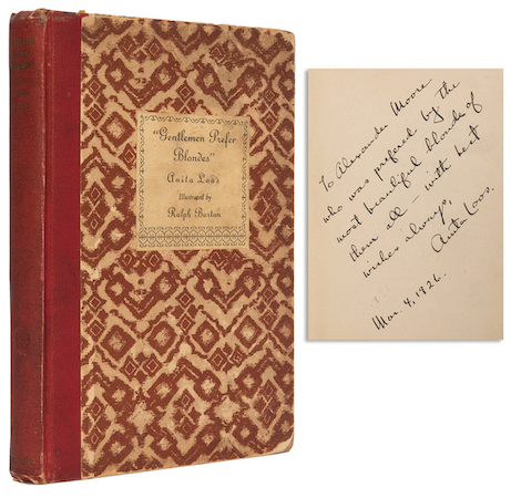 Anita Loos, ‘Gentlemen Prefer Blondes: The Intimate Diary of a Professional Lady,’ estimated at $200-$300 