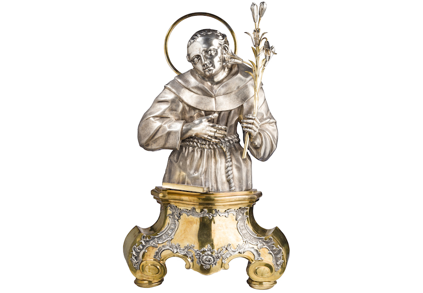 Silver figure of St. Anthony of Padua, possiblu by Friedrich II Schwestermuller of Augsburg, estimated at €14,000-€28,000