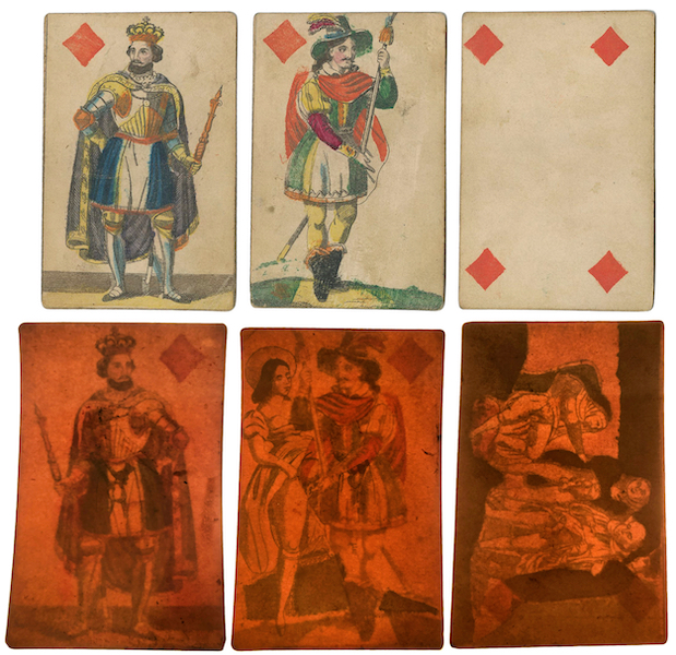 Circa-1860 French transparent or translucent erotic playing cards, estimated at $1,500-$2,500