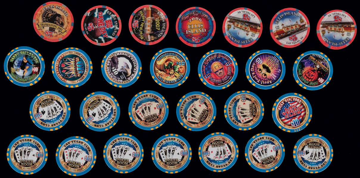 Collection of almost 200 Las Vegas casino chips, estimated at $500-$700