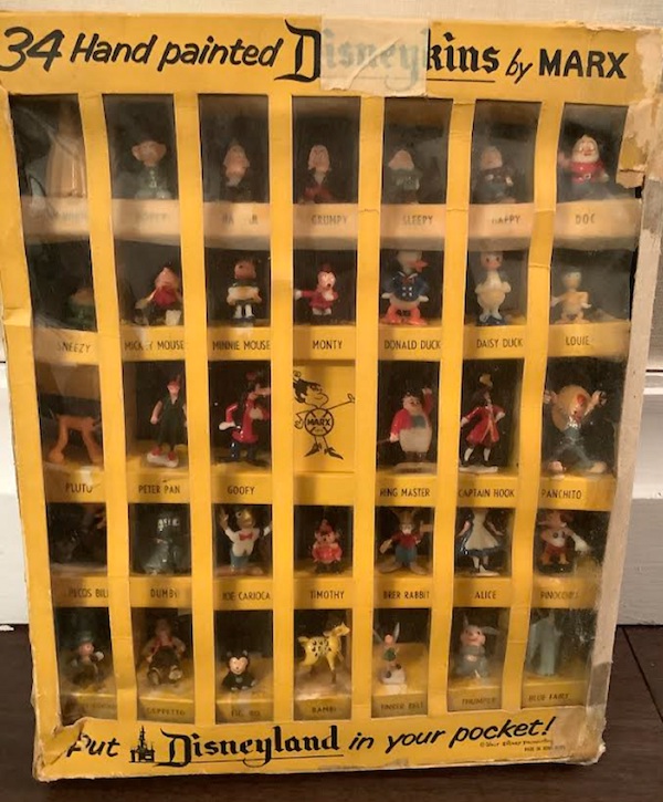 1960s complete set of 34 Disneykins figures in their original display box, estimated at $500-$1,000