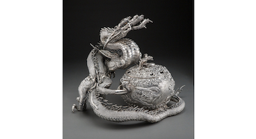 Japanese silver dragon-form censer of superb quality stars at Heritage, May 16