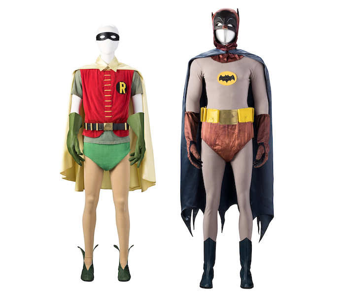 Batman and Robin costumes worn by Adam West and Burt Ward on the 1960s ‘Batman’ show, estimated at $500,000-$700,000. Image courtesy of Heritage Auctions, ha.com