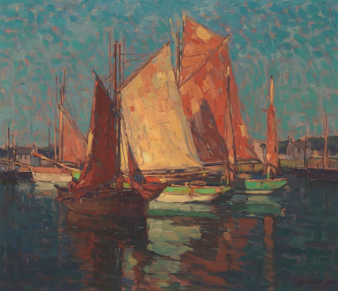 Edgar Alwin Payne, ‘Fishing Boats West Coast Of France,’ $59,375. Image courtesy of John Moran Auctioneers