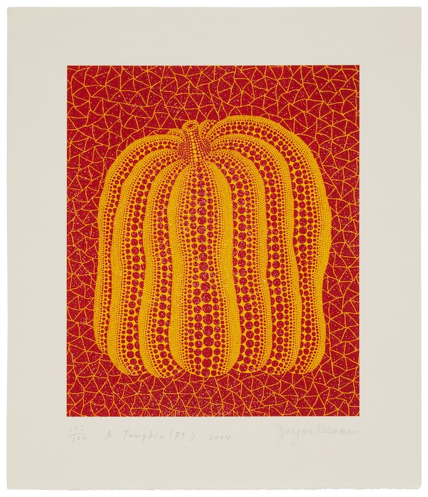 Yayoi Kusama, ‘A Pumpkin (RT),’ $56,250. Image courtesy of John Moran Auctioneers