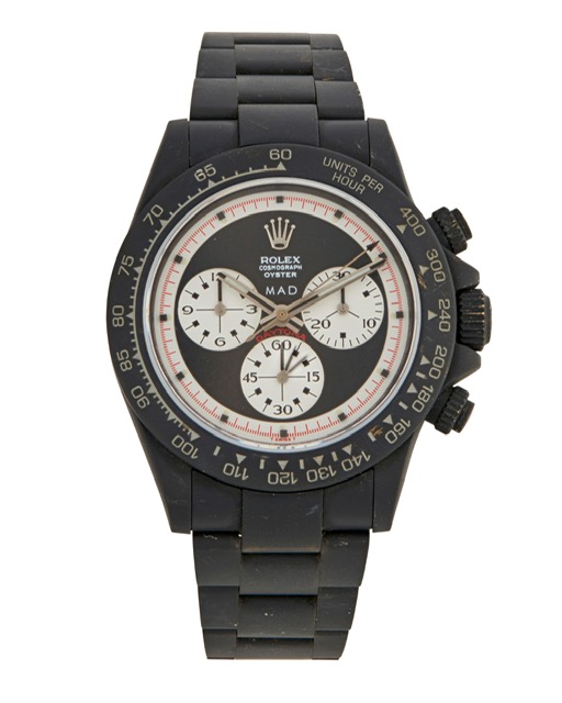 Rolex 18K Cosmograph Daytona MAD custom watch, estimated at $10,000-$15,000 