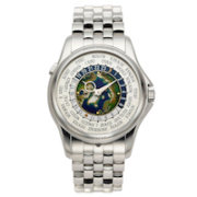 Circa-2017 Patek Philippe World Time wristwatch with cloisonne enamel dial, estimated at $60,000-$1 million. Image courtesy of Heritage Auctions, ha.com
