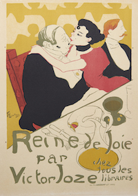 Henri Toulouse-Lautrec’s 1892 poster ‘Rene de Joie’ is among the Belle Epoque works that might be discussed at the June 4 lecture. Image courtesy of La Belle Epoque Auction House
