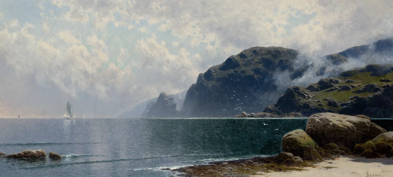 Alfred Thompson Bricher, ‘Cliffs off Grand Manan Island,’ $44,100. Image courtesy of Doyle and LiveAuctioneers