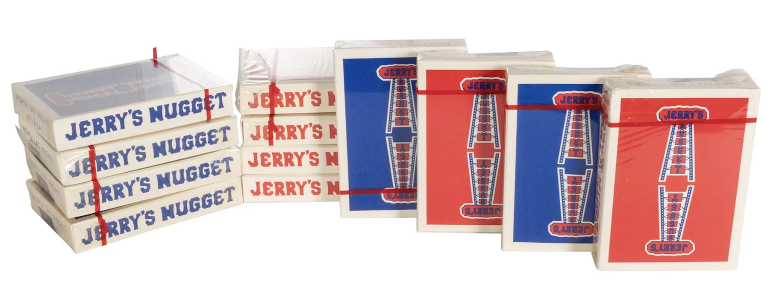 Unopened 1980s brick of Jerry’s Nugget playing cards, estimated at $2,500-$3,500