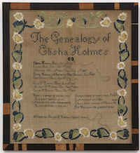 Massachusetts sampler with Mayflower family connection headed to auction