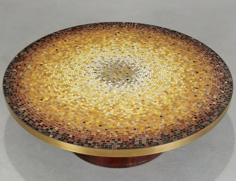 Vladimir Kagan mosaic coffee table, estimated at $3,000-$5,000. Image courtesy of Millea Bros and LiveAuctioneers