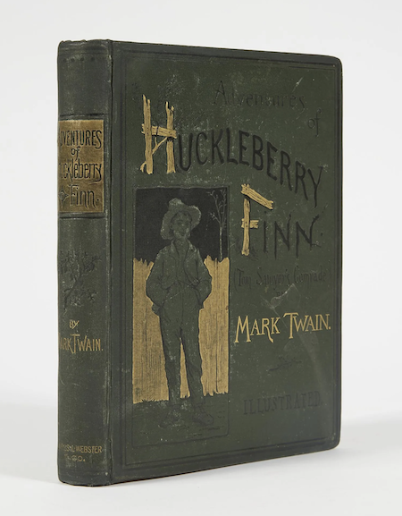 First American edition of ‘Adventures of Huckleberry Finn’ by Mark Twain, $81,900. Image courtesy of Doyle and LiveAuctioneers