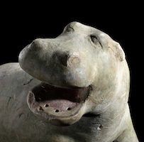 Ancient Egyptian faience hippo is hungry for bidder attention at Hindman, May 25