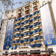 Exterior of the Dorchester hotel in London. The famed luxury property is undergoing its largest renovation project in more than 30 years, and will auction obsolete furniture fixtures and fittings in a two-day, on-site sale in early June. Image courtesy of Pro Auction Limited