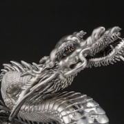 Detail of massive Japanese dragon-form incense burner featuring almost 45 pounds of nearly pure silver, $250,000. Image courtesy of Heritage Auctions, ha.com