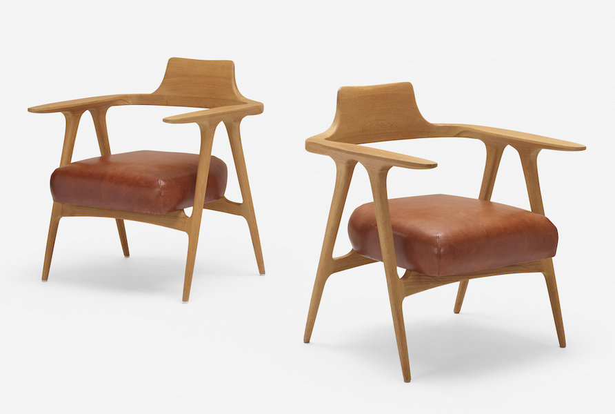 Michael Boyd Paddle armchairs, estimated at $3,000-$5,000. Image courtesy of Rago/Wright