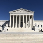 Exterior of the United States Supreme Court Building in Washington, D.C., where the Supreme Court of the United States meets, photographed in March 2019. On May 18, the court ruled that Andy Warhol had in fact violated Lynn Goldsmith’s copyright on a photograph she took of the singer Prince. Image courtesy of Wikimedia Commons, photo credit Marielam1. Shared under the Creative Commons Attribution-Share Alike 4.0 International license.