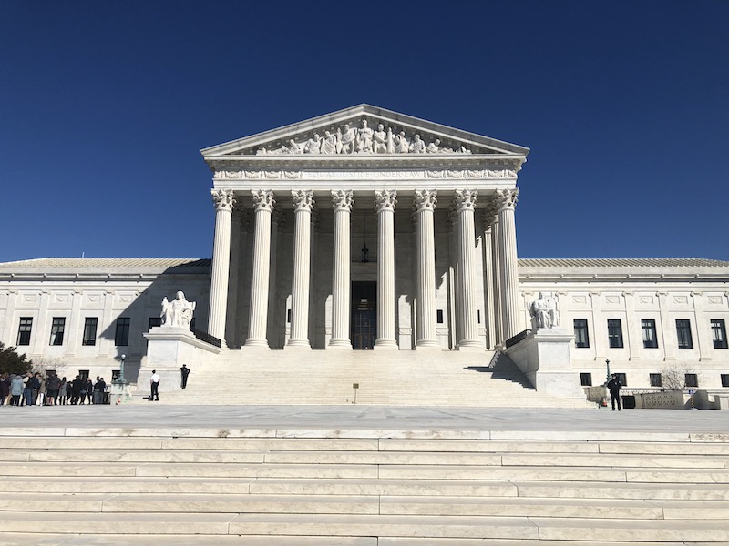 Exterior of the United States Supreme Court Building in Washington, D.C., where the Supreme Court of the United States meets, photographed in March 2019. On May 18, the court ruled that Andy Warhol had in fact violated Lynn Goldsmith’s copyright on a photograph she took of the singer Prince. Image courtesy of Wikimedia Commons, photo credit Marielam1. Shared under the Creative Commons Attribution-Share Alike 4.0 International license.