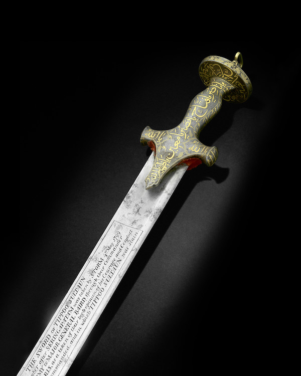 Detail of Bedchamber Sword of Tipu Sultan, £14 million ($17.4 million). Image courtesy of Bonhams