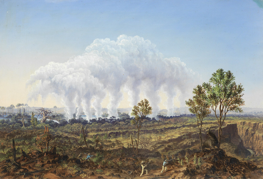 Thomas Baines, ‘The Victoria Falls from the South West,’ estimated at £150,000-£250,000. Image courtesy of Bonhams
