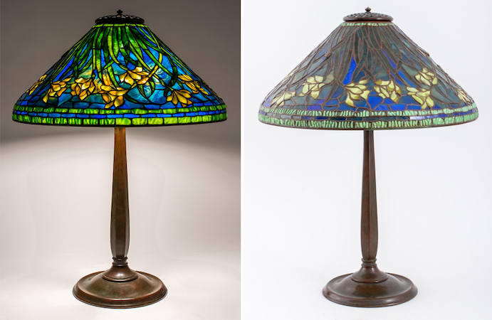 Tiffany Studios Daffodil table lamp, estimated at $30,000-$50,000. Image courtesy of Auctions at Showplace