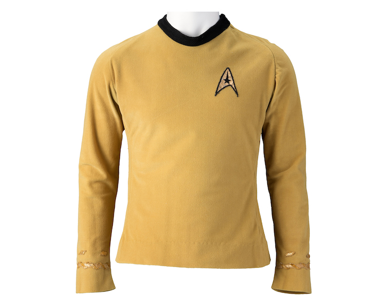 Captain’s tunic from the first season of ‘Star Trek,’ estimated at $90,000-$170,000. Image courtesy of Heritage Auctions, ha.com