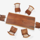 A Mira Nakashima single-board Conoid dining table and six single-board Conoid dining chairs achieved $30,000 plus the buyer’s premium in April 2023. Image courtesy of Freeman’s and LiveAuctioneers.
