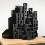 ‘Shadow Chord,’ a 1969 work by Louise Nevelson that now belongs to the Boca Raton Museum of Art, has undergone a restoration funded by the Bank of America Art Conservation Project. The painted wood construction sculpture was a partial purchase courtesy of Collectors' Forum and a partial gift of Mr. Sid Deutsch. Image courtesy of the Boca Raton Museum of Art, photo credit Jacek Gancarz