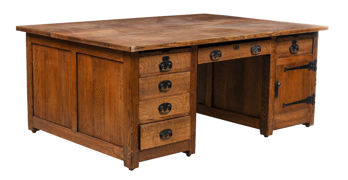 Larry McMurtry's writing desk, on which he wrote many notable works, including (with Diana Ossana) the Academy Award-winning ‘Brokeback Mountain’ screenplay, estimated at $10,000-$20,000. Image courtesy of Vogt Auction Galleries