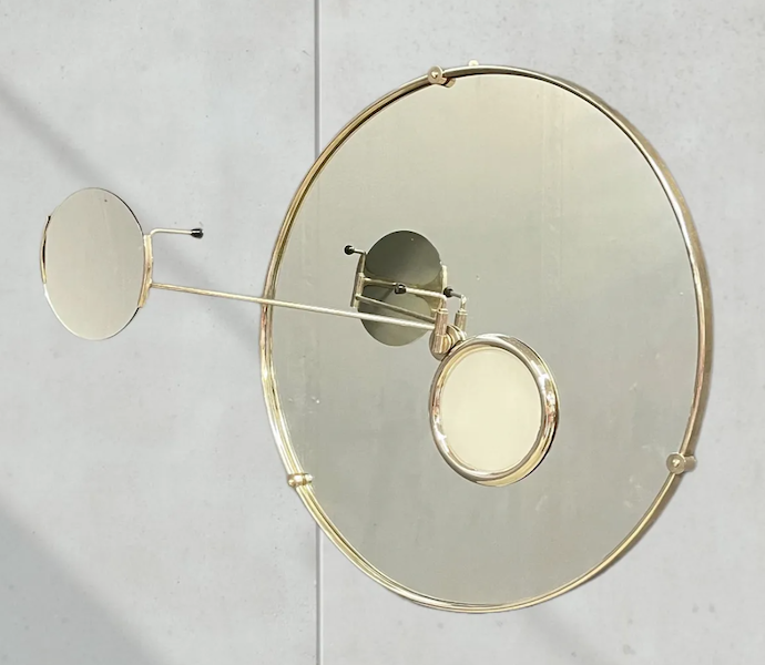 A 1970s Eileen Gray Satellite mirror went for €3,400 (about $3,733) plus the buyer’s premium in December 2022. Image courtesy of LTWID Auction House S.R.L and LiveAuctioneers.