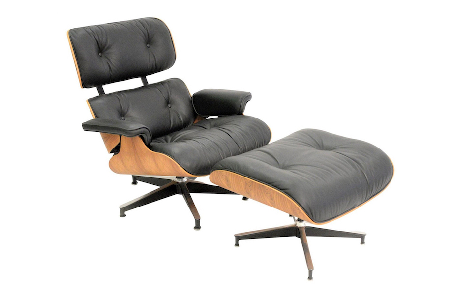 Eames 670 lounge chair and rosewood ottoman, $5,120. Image courtesy of Nadeau’s Auction Gallery