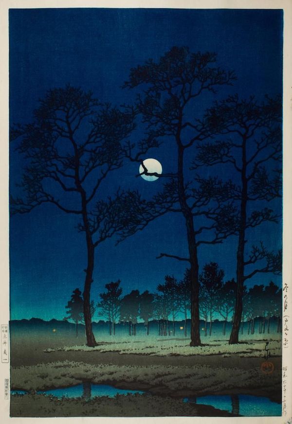Kawase Hasui, ‘Winter Moon at Toyama,’ estimated at $2,000-$4,000. Image courtesy of Clars Auction Gallery and LiveAuctioneers