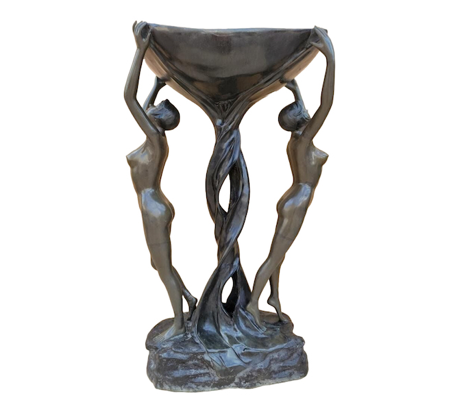 Circa-1900 French bronze waterfall fountain sculpture, ‘Fontaine Des Nymphes,’ attributed to Maurice Guiraud-Riviere, estimated at $13,000-$16,000
