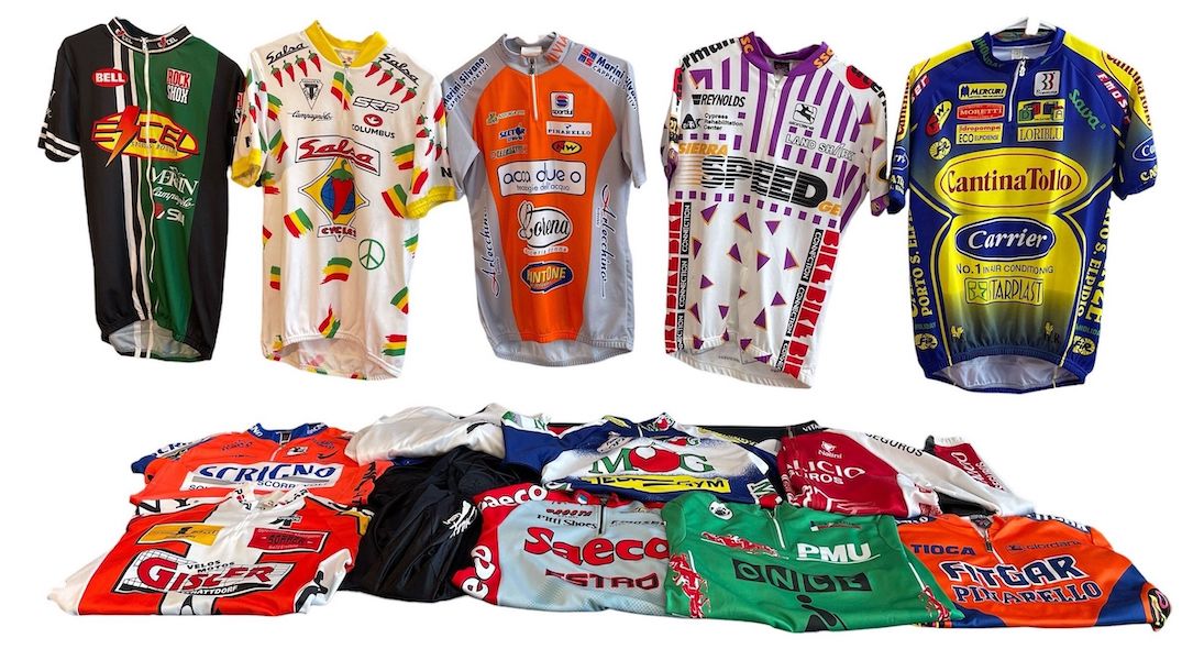 Lot of bicycle racing jerseys, estimated at $200-$400