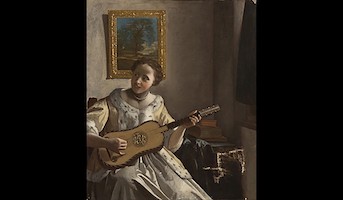 Johannes Vermeer, Dutch (active Delft, 1632 – 1675), ‘The Guitar Player (Lady with a Guitar),’ around 1670–1720. Oil on canvas, Philadelphia Museum of Art, John G. Johnson collection, 1917, cat. 497. Courtesy of the Philadelphia Museum of Art