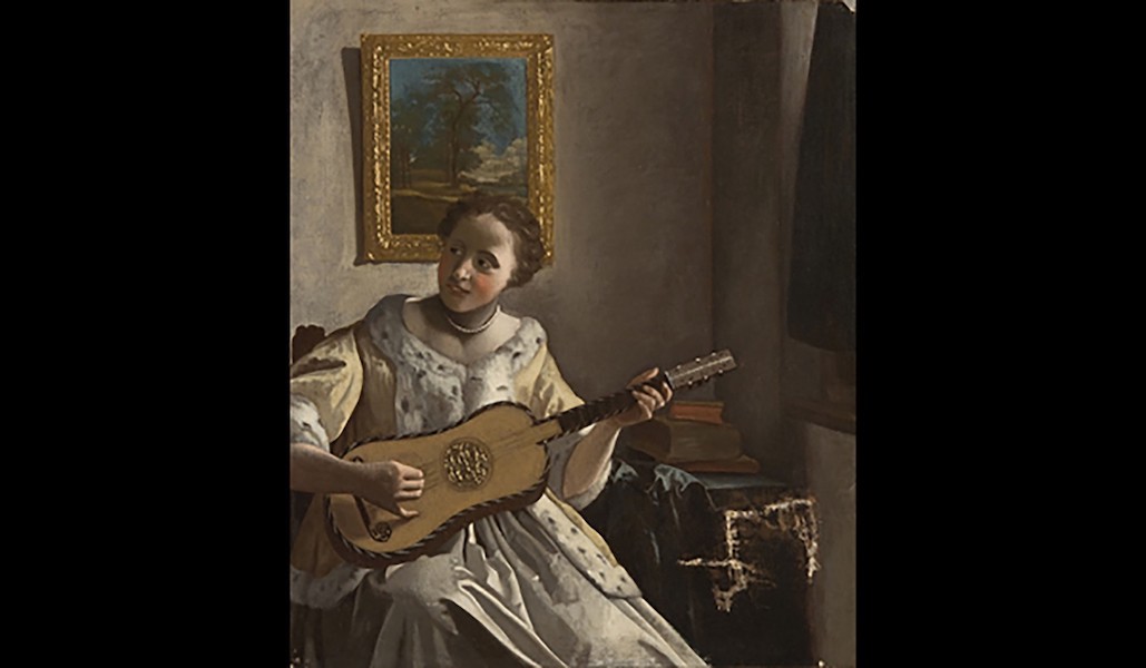 Johannes Vermeer, Dutch (active Delft, 1632 – 1675), ‘The Guitar Player (Lady with a Guitar),’ around 1670–1720. Oil on canvas, Philadelphia Museum of Art, John G. Johnson collection, 1917, cat. 497. Courtesy of the Philadelphia Museum of Art 