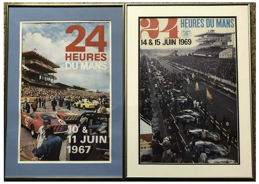 A pair of 1967 and 1969 Le Mans race posters went for $400 plus the buyer’s premium in June 2020. Image courtesy of Nest Egg Auctions and LiveAuctioneers.