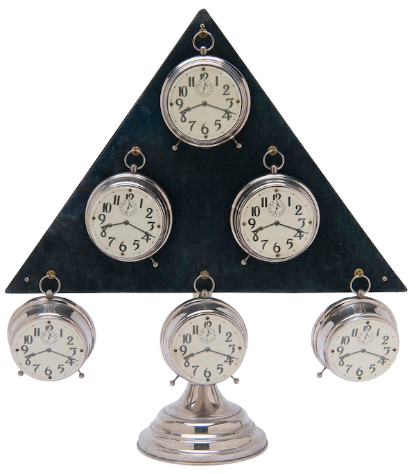 Ringing alarm clock production stand, $13,200