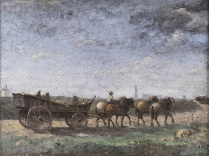 Jean-Baptiste Corot, ‘Le Chariot d’Arras,’ estimated at $80,000-$120,000. Image courtesy of Thomaston Place Auction Galleries