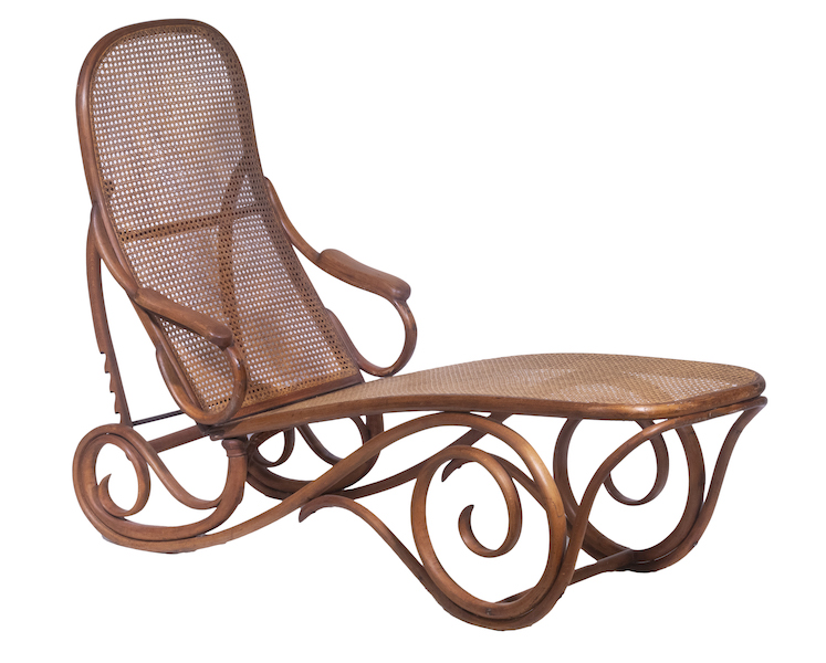 Circa-1890 Thonet bentwood chaise lounge, estimated at $1,000-$1,500. Image courtesy of Thomaston Place Auction Galleries