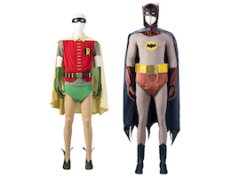 Adam West Batman and Burt Ward Robin costumes from the 1960s ‘Batman’ television series, $615,000. Image courtesy of Heritage Auctions, ha.com