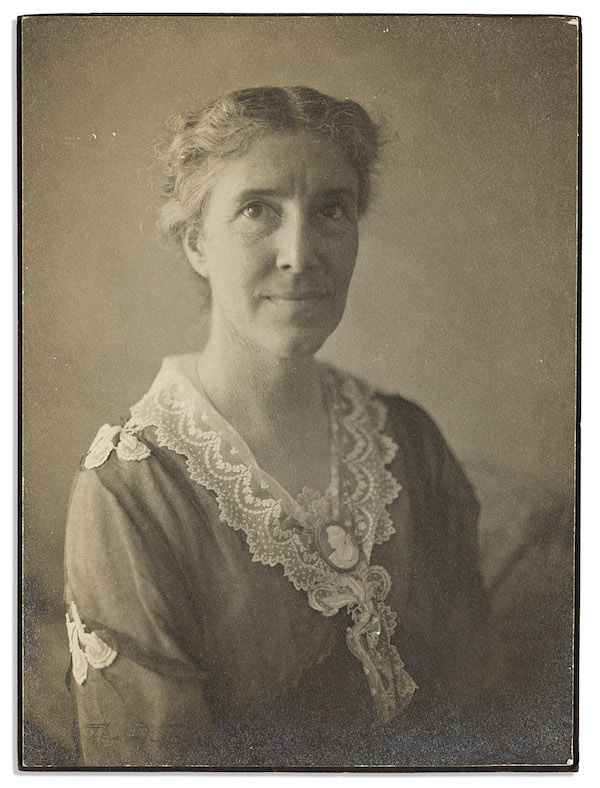 One of 45 photographs of Charlotte Perkins Gilman from a family archive that also contained letters and a typed manuscript co-written by Gilman, $60,000. Image courtesy of Swann Auction Galleries