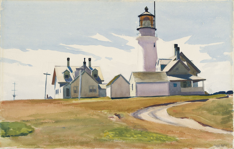 Edward Hopper (Nyack, N.Y. 1882–1967 New York, N.Y.) ‘Highland Light,’ 1930. Watercolor and graphite on white wove paper, 42.3 by 65.3cm (16 5/8 by 25 11/16in.) Harvard Art Museums/Fogg Museum, Louise E. Bettens Fund, 1930.462 Image: Courtesy of the Harvard Art Museums
