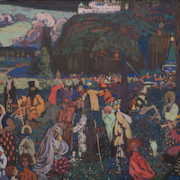 Image of Wassily Kandinsky’s 1907 oil on canvas ‘Das Bunte Leben (The Colorful Life).’ On June 13, an independent German commission recommended that the work, currently in the possession of the Bavarian state bank, be returned to the heirs of the Jewish family who originally owned it. Image courtesy of Wikimedia Commons, which regards it as being in the public domain in the United States because it was published or registered with the U.S. Copyright Office before January 1, 1928.